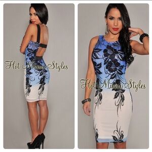 Va Va Voom Sleeveless Backless Embroidered Midi Dress